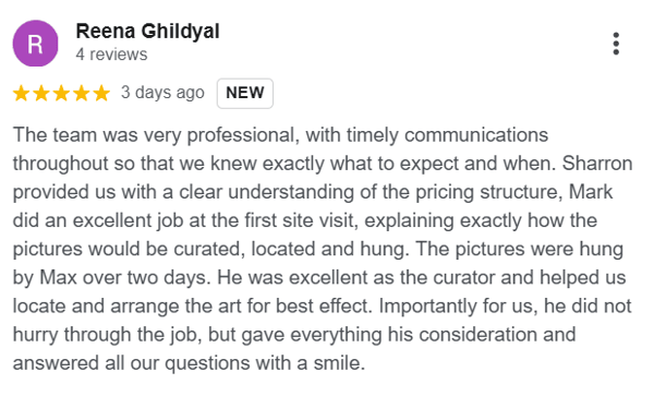 Reena Ghildyal — 5-star Google review